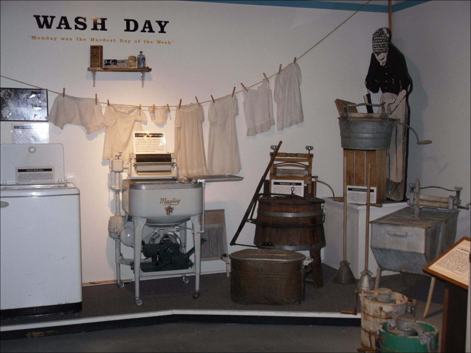 Fort Benton, MT Agriculture Museum-washing machine evolution